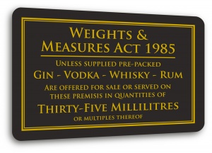 Weights & Measures Sign - 35ml