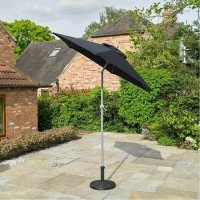 2m Lightweight Aluminium Parasol - Black